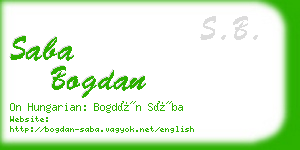 saba bogdan business card
